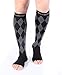 Doc Miller Toeless Compression Socks Women & Men – Open Toe, 20-30mmHg, Knee-High, Lightweight, Calf Support, Shin Splints, Varicose Veins Comfort, 1 Pair, Argyle
