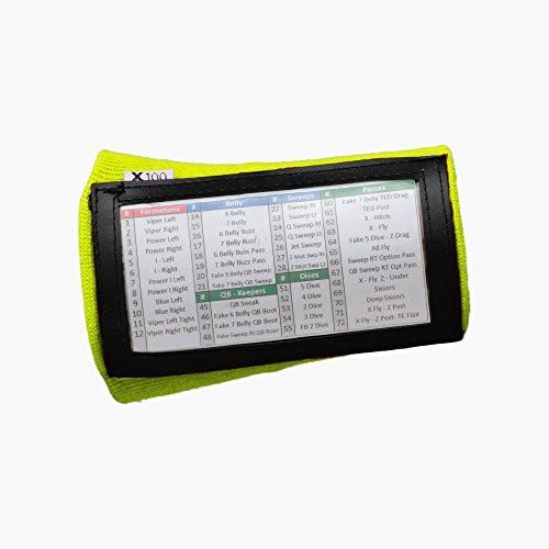 X100 Wrist Coach - Youth Playbook Wristband - Single Window (Yellow)