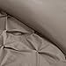 Comfort Spaces Cavoy 3 Piece King Duvet Cover Zipper Closure and Corner Ties Pinch Pleated Tufted Ultra Soft Microfiber Luxury Bedding-Set, Taupe