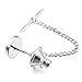 Mens Black Tie Tack with Chain Mens Wedding Business Shirt Accessories - Silver Tone