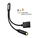[Upgrade] 2 in 1 Lightning to 3.5mm Headphone Audio Adapter Support iOS 10.3 and later, Lightning Charging Port for iPhone 7 /7 plus (Black) - No Calling Function and No Music Control