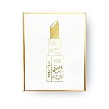 Gold Foil Print, Lipstick Print, Makeup Print, Fashion Print, Makeup Art, Lipstick Art, Fashion Wall Art, Fashion Poster, Love Quote, 11x14 print