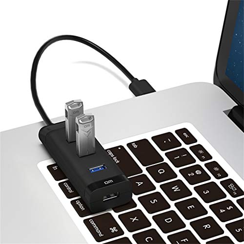 Aobiny Slim Size Design USB2.0 SuperSpeed 4-Port 5Gbps Hub with ON/Off Switch (BlackB)