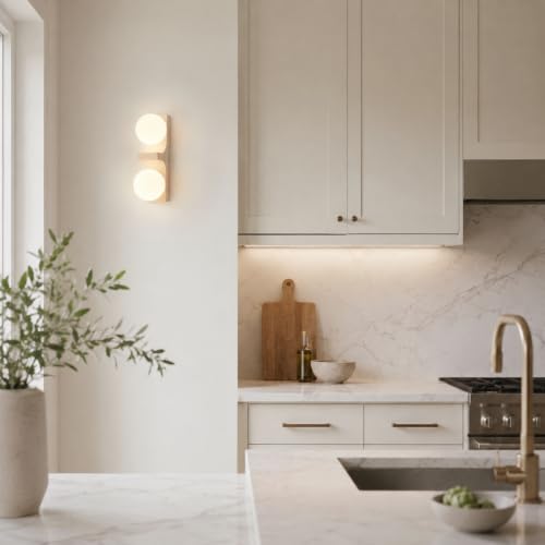 Lámpara de pared estilo wabi-sabi japonés,Aplique regulable con pantalla de piedra natural,Luz de pared vintage de base G4,Lampara de pared dormitorio,Iluminacion para sala,comedor,pasillo (F)