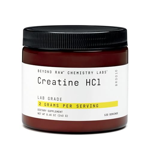 BEYOND RAW Science-Backed Creatine HCl Powder, Lab Grade, for Muscle Strength and Growth, Energy Production, Athletic Performance, Cognitive Support, Cellular Hydration, 120 Servings