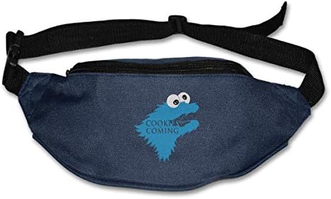 Cookie Monster is Coming Running Waist Pack Bag,Running Sling Backpack Crossbody Bag Fanny Packs Navy