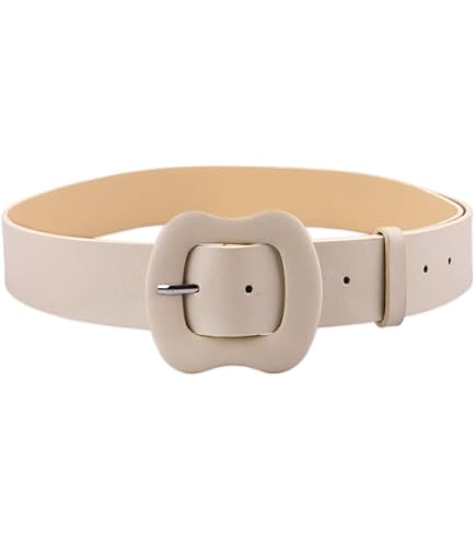 Y2K Cream Leather Heart Buckle Belt Coquette Vintage Size L SATINIOR 2 Pieces Heart Belt for Women Heart Buckle Belt  main image 4