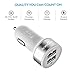 [Certified by Apple - Lifetime Warranty] ACEPower® Dual USB Ports 3.4A Portable USB Car Charger for iPhone 6 6plus 5 5S 5C 4 4S,iPad 4 3 2,iPad mini,iPad air Battery Power Supply for All Apple Device, Galaxy, Cell Phones, Tablet, Android Devices, Portable Cigarette Lighter Plug, Mobile Travel Charging Station 12V Input (Lightning Cable/Adapter Not Included)- Premium MFI Quality (White w. Silver Band)