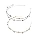 Kloud City Pack of 2 Bridal Crystal Headband Double Layer Tiny Beads Tiara Alloy Hairband Pageant Prom Headpiece