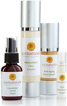 Just Naturals Organic Face Care Kit with 100% Pure Essential Oils- Safe And Gentle For All Skin Types!