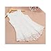 OFTEN Women's Sexy Peplum Lace Shirt Trendy Sleeveless Blouse(L, White)
