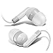 Keewonda Wholesale Earphones Bulk Earbuds KWA08-G Headphones 100 Pack Ear Buds in Ear Classroom Bundle Packs Headphones Disposable Student Earbuds for Kids School Library (Grey/White)