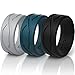Rinfit Silicone Wedding Ring for Men- 3Rings Pack - Designed Medical Grade Silicone Rubber Band (Size 7, Men's Rings)