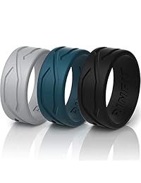 Anillo de boda de silicona para hombres y mujeres   Pack de 3 o 5 anillos   diseñado banda de goma de silicona fina de 0.217 in de ancho   fino, cómodo y duradero anillo de boda de repuesto   conjuntos a juego