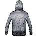 KOOFIN GEAR Performance Fishing Hoodie UPF 50 Sunblock Shirt Long Sleeve Quick-Dry Loose Fit Fade Pattern,Grey,2X-Large