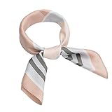 Kerchief Neck Scarf, LITOON Women Square Kerchief, Multi-function Scarf as Neckerchief,Handkerchief,Fashion Accessories (23.6X23.6 inch) (Grey/Pink)
