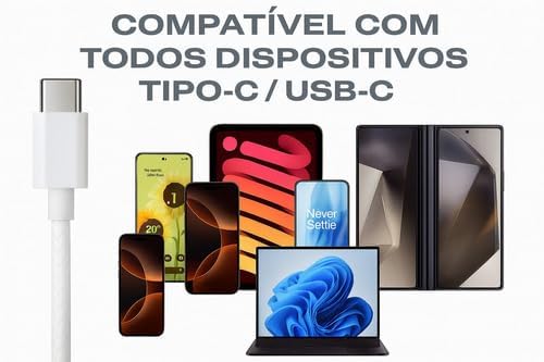 Carregador Super Turbo 25W Compatível iPhone 15/16/17, GALAXY - Todos ANDROID Entrada TIPO-C + Cabo Reforçado - Fast Power, Compatível Com Todos Dispositivos Com Entrada USB TIPO-C