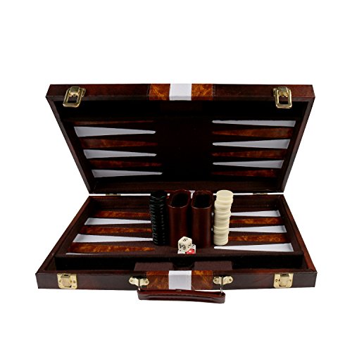 15'' Backgammon Set with Travel Leatherette Carrying Case for Kids and Adults by KAILE - Thumbnail 6