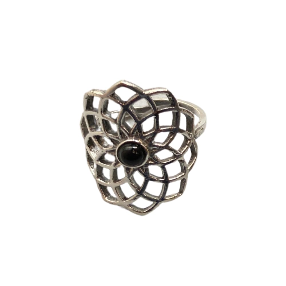 VIE Sahasrara Crystal Ring, Black Agate