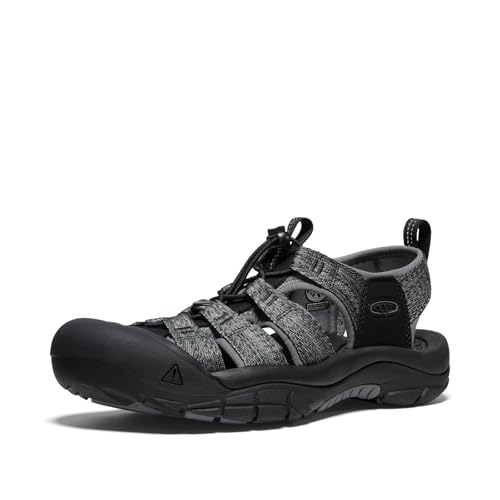 KEEN Men's Newport H2 Closed Toe Water Sandals, Black/Steel Grey, 14 US