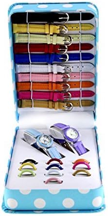 24pc Heart Paper Wrapped Double Watch Set with Interchangeable Bands IGS1003-Plk2