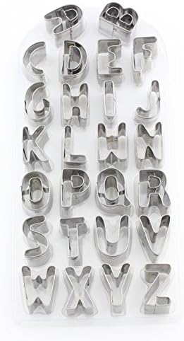 Alphabet Letters Shape Metal Cookie Cutters set of 26 pieces Bakeware Fondant
