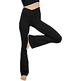 TOPYOGAS Women's Casual Bootleg Yoga Pants V Crossover High Waisted Flare Workout Pants Leggings