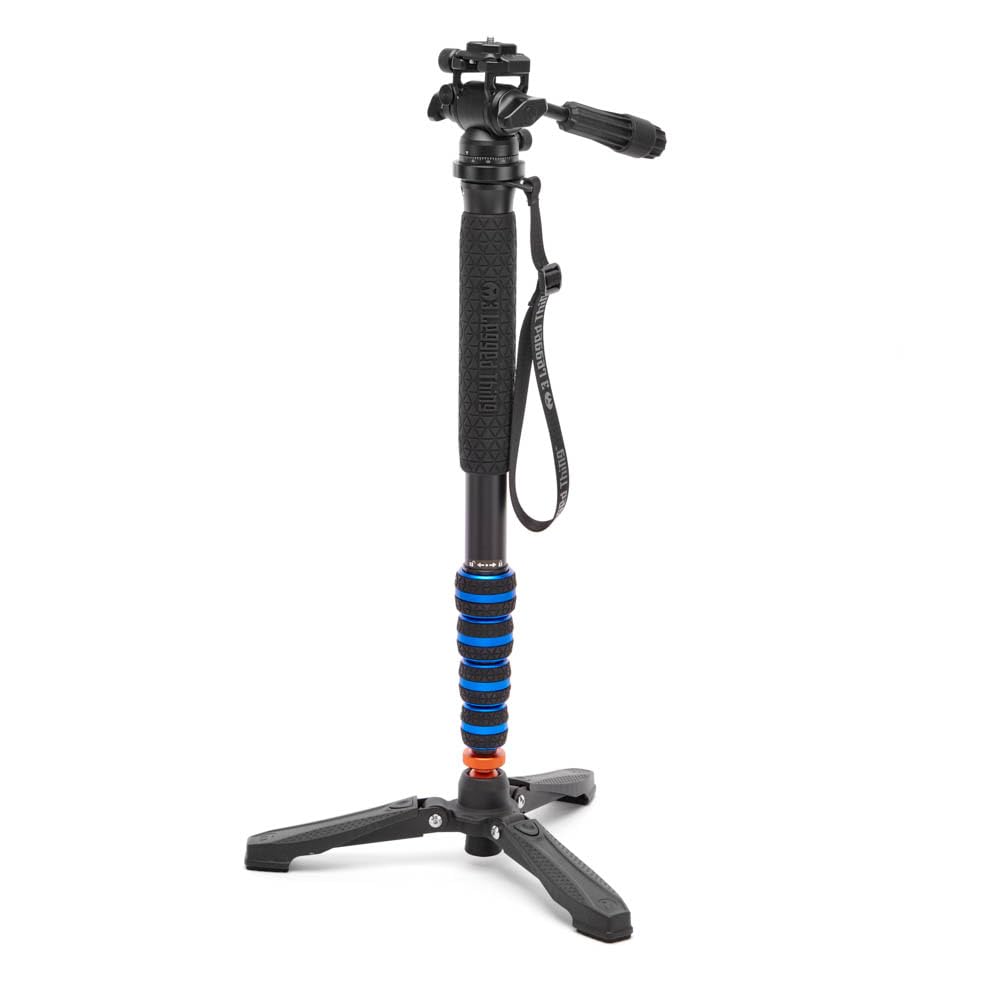 3 Legged Thing Punks Taylor Superkit Magnesium Alloy Monopod Kit - Travel-Friendly Camera Monopod for Photographers & Videographers (Blue)