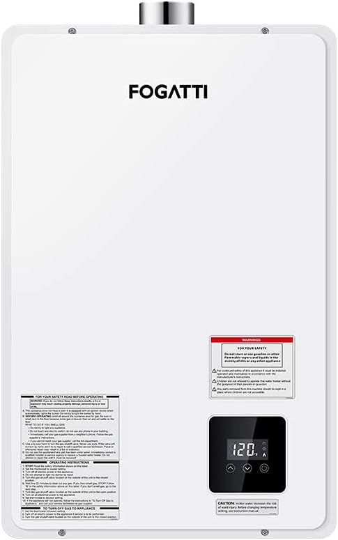 FOGATTI Propane Tankless Water Heater Indoor for Home Gas 20L 3.7 GPM 67℉Rise (5.5 GPM 45℉ Rise), High Efficiency Instant Hot On Demand Multiple Points of Use