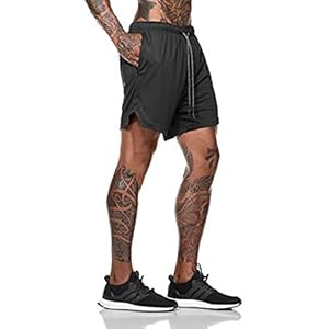Mens Sport Shorts Gym Running, Morbuy Summer Tight 2 in 1 with Pocket Liner Quick Drying Breathable Training Exercise Jogging Cycling Bodybuilding Fitness