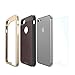 TORUBIA PU Leather Durable Shock Absorption Bumper with 2 Screen Protector for iPhone 7 - Dark Brown