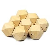 20pc 20mm Wood Spacer Beads Unfinished Geometric Beads Diy Wooden Accessories