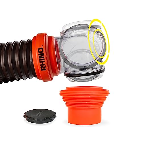 Camco RhinoFLEX 15 Ft Camper RV Sewer Hose Kit Features Clear Elbow camco-rhinoflex-15-ft-camper-rv-sewer-hose-kit-features-clear-elbow