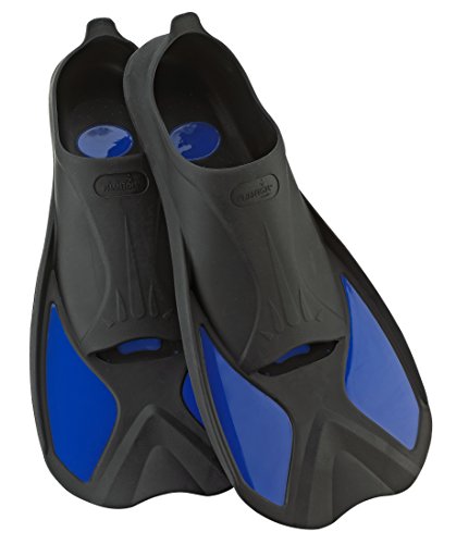 Phantom Aquatics Smart Short Blade Swim Training Fins, Blue, Large