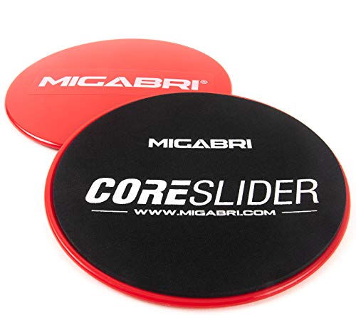 MIGABRI-Double-Sided-Fitness-Core-Sliders-Ultimate-Exercise-Sliders-for-Working-Out-at-The-Gym-Home-or-Travel-Total-Body-Ab-Core-Trainer-Equipment-for-All-Surfaces-Workout-Guide-Included