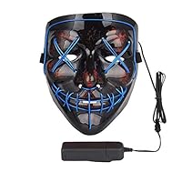 Blisstime Halloween Mask LED Light up Mask for Festival Parties Costume