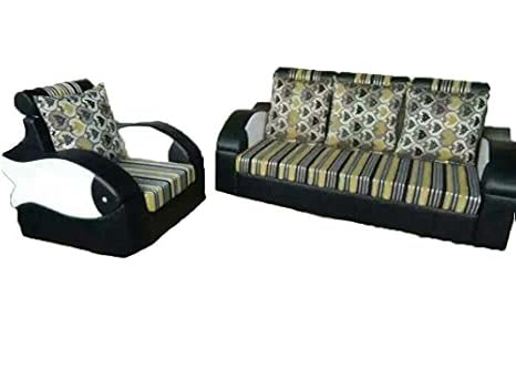 Comfort Zone Rexine Full Size Black Sofa Set Ka 5 Amazon In