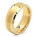 100S JEWELRY 8mm Men's Tungsten Carbide Ring Wedding Band 14k Gold Plated Jewelry Bridal Size 8-16