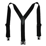 Perry Suspenders Mens Elastic Ruf-N-Tuf Hook End Suspenders (Tall Available), Tall, Black