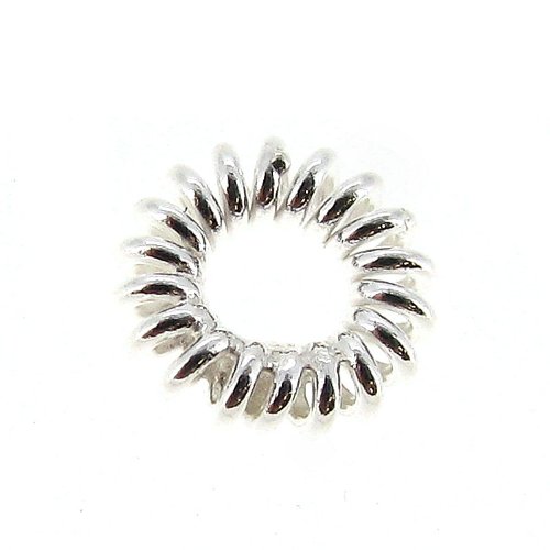 10 pcs .925 Sterling Silver Round Jump Ring Wire Coil Spacer Bead 6.5mm / Findings / Bright