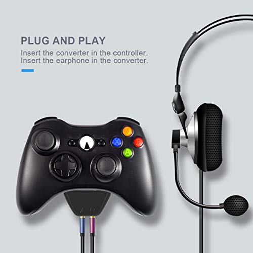 Lenink PC Headphones Headset Earphone Headphone Converter Adapter Compatible with Xbox 360 Controller