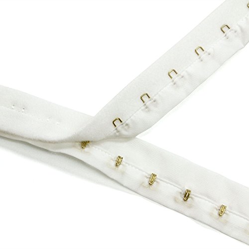 Elegant, Subtle Hook & Eye Tape, Off-White with Gold Hooks, Made in Italy