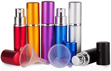 CMDream Portable Mini Refillable Perfume Scent shave Atomizer Empty Spray Bottle Travel Size Spray Bottles 6pcs 5ml Bottles with 2 Funnel Filler
