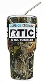 RTIC Bundle - Custom Dipped 30 Ounce Travel Tumbler with Lid and Stainless Steel Straw - 30oz (Camouflage)