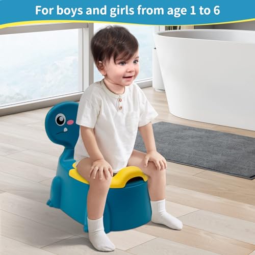 TERRIFI Dinosaur Urinal Potty Training Chair for Kids, Comfortable Toddler Toilet Trainer with Lid, Suitable for Boys and Girls Ages 1-6