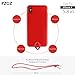PZOZ iPhone X Case, Slim Silicone Lanyard Case Cover Holder Long Hanging Neck Wrist Strap Outdoors Travel Necklace for iPhone X (Red)