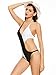 Topwigy Women's One Piece Bathing Suits Cross Double Colored Padded Push Up Halter Swimwear Swimsuit