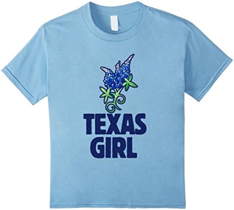 Kids Texas Girl t-shirt texas bluebonnet art tees texan pride tee 12 Baby Blue