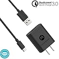 Motorola TurboPower 18 QC3.0 Charger with 3.3 Foot USB-A to USB-C Cable for Moto Z, Z2, Z3, X4, Motorola One, One Power, G6, G6 Plus