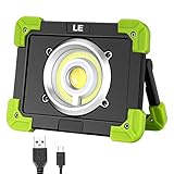 LE Portable LED Work Light, 20W, Rechargeable Outdoor Flood Light, 6000mAh Power Bank for Hiking, Working, Car Repairing, Workshop and More